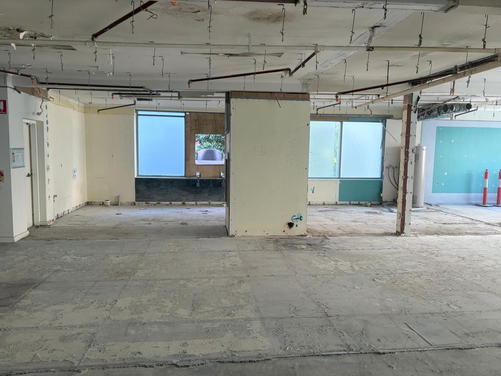 Remaining walls standing during demolition